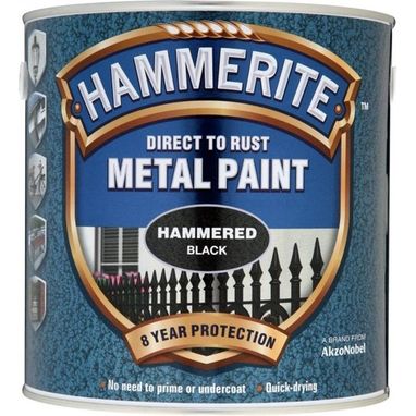 HAMMERITE Direct To Rust Metal Paint - Hammered Black - 2.5 Litre