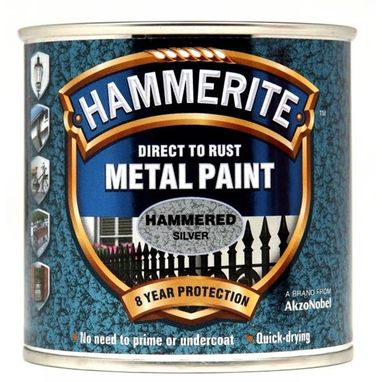 HAMMERITE Direct To Rust Metal Paint - Hammered Silver - 250ml