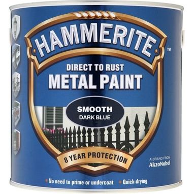 HAMMERITE Direct To Rust Metal Paint - Smooth Dark Blue - 2.5 Litre