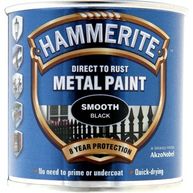 HAMMERITE Direct To Rust Metal Paint - Smooth Black - 250ml