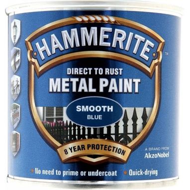 HAMMERITE Direct To Rust Metal Paint - Smooth Blue - 250ml