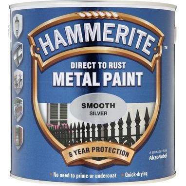 HAMMERITE Direct To Rust Metal Paint - Smooth Silver - 2.5 Litre