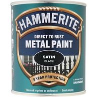 HAMMERITE Direct To Rust Metal Paint - Satin Black - 750ml