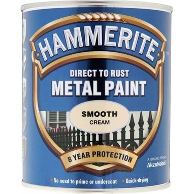 HAMMERITE Direct To Rust Metal Paint - Smooth Cream - 750ml