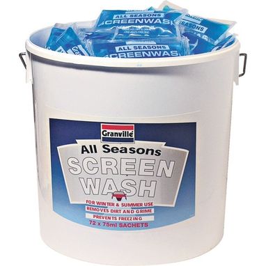 GRANVILLE Screenwash Bucket - Ready Mixed (-20°C) - 72 x 75ml Sachets