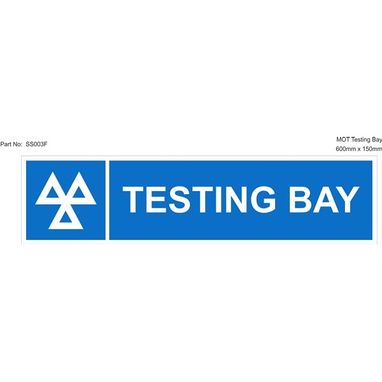 CASTLE PROMOTIONS Rigid Sign - MOT Testing Bay - 600mm x 150mm