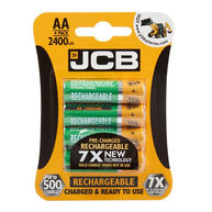 JCB Rechargeable AA Batteries - 2400mAh - Pack of 4