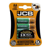 JCB Rechargeable AA Batteries - 1200mAh - Pack of 4