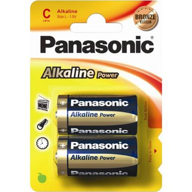 PANASONIC Alkaline Power C Batteries - Pack of 2