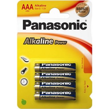 PANASONIC Alkaline Power AAA Batteries - Pack of 4