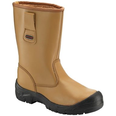 WORKTOUGH Rigger Boots with Scuff Cap - Tan - UK 12