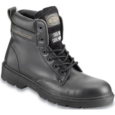 CONTRACTOR Leather 6in. Safety Boots S3 - Black - UK 6