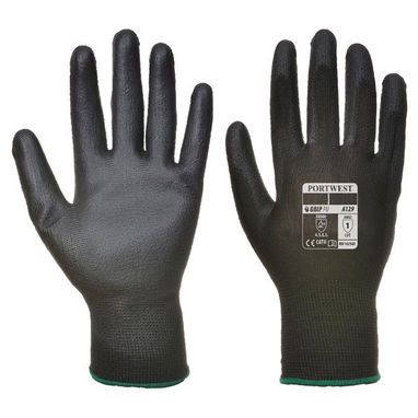 PORTWEST PU Palm Glove - Black  - Large - Pack of 12