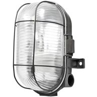 POWERMASTER Oval Caged Bulkhead Light - Black - 60W