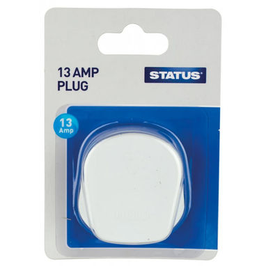 STATUS Mains Plugs - White - Pack of 12