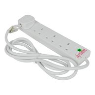 STATUS 4 Way Surge Protected Extension Socket - White - 2m