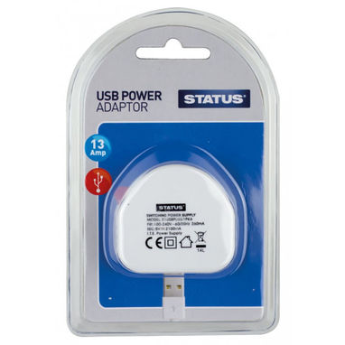 STATUS USB Power Adaptor - 13A - Single Pack