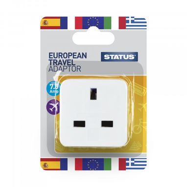 STATUS European Travel Adaptor - Single pack