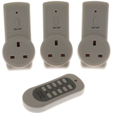 STATUS Remote Control Sockets - White - Set of 3