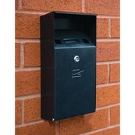 SIGNS & LABELS Wall Mountable Compact Cigarette Bin - Black Textured Finish