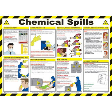 SAFETY FIRST AID Chemical Spills Poster - 59cm x 42cm