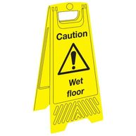 SIGNS & LABELS Janitorial Floor Sign - Caution Wet Floor