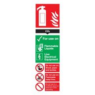 SIGNS & LABELS CO2 Fire Extinguisher Sign - Rigid Polypropylene - 300mm x 100mm