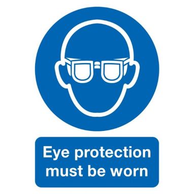 SIGNS & LABELS Eye Protection Must Be Worn Sign - Rigid Polypropylene - 420mm x 297mm
