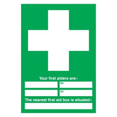 SIGNS & LABELS First Aider Awareness Sign - Rigid Polypropylene - 210mm x 148mm