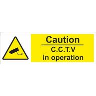 CASTLE PROMOTIONS Caution CCTV in Operation Sign - Self Adhesive Vinyl - 100mm x 300mm