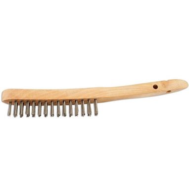 ABRACS Wooden Handle Wire Scratch Brush - 2 Row - Pack Of 4
